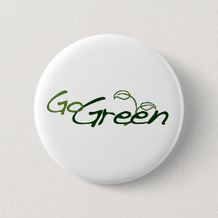 Go Green 6 Cm Round Badge