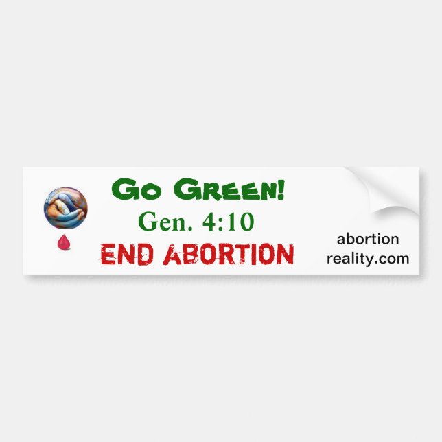 Go green bumper sticker (Front)