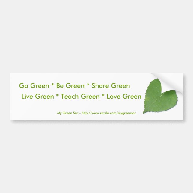 Go Green Bumper Sticker (Front)