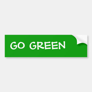 GO GREEN BUMPER STICKER