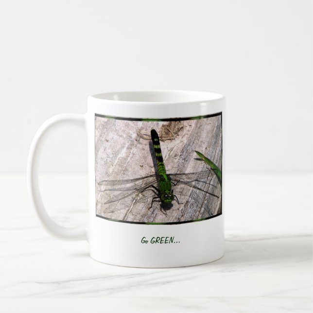 Go GREEN coffee mug with Genesis 2:15 scripture (Left)