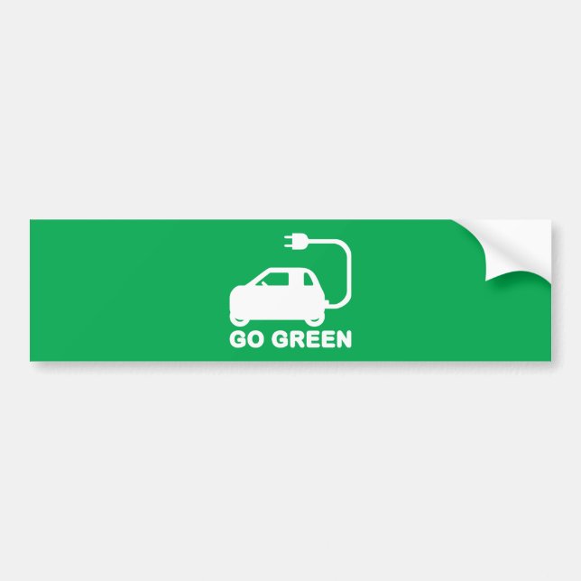 Go Green ~ Drive Electric Cars Bumper Sticker (Front)