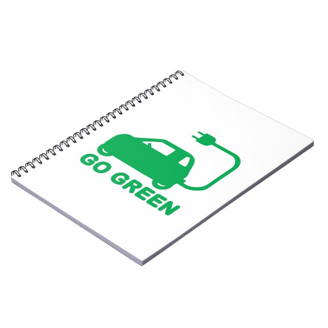 Go Green ~ Drive Electric Cars Notebook (Left Side)
