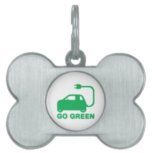 Go Green ~ Drive Electric Cars Pet ID Tag