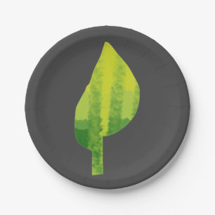 Go green eco nature leaf design paper plate