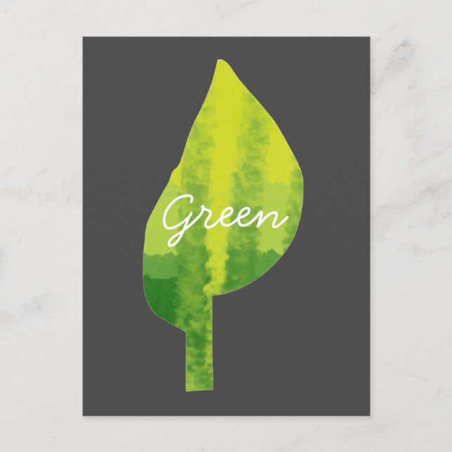 Go green eco nature leaf design postcard (Front)