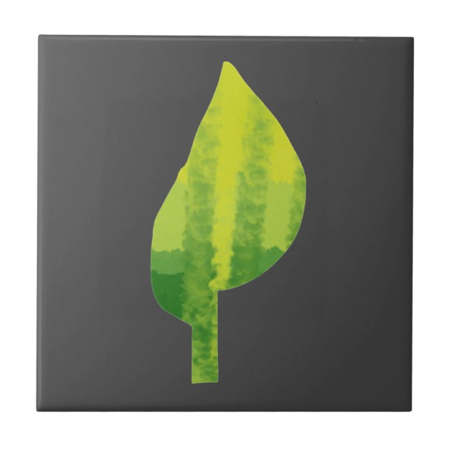 Go green eco nature leaf design tile (Front)