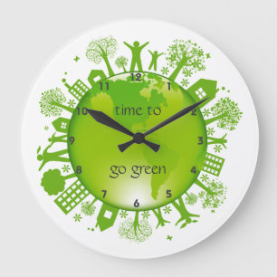 Go Green Ecology Design Wall Clock