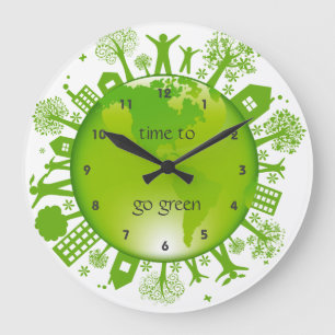 Go Green Ecology Design Wall Clock