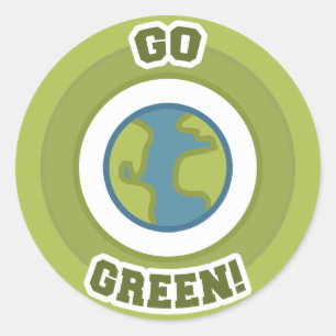 Go Green! Emblem Classic Round Sticker