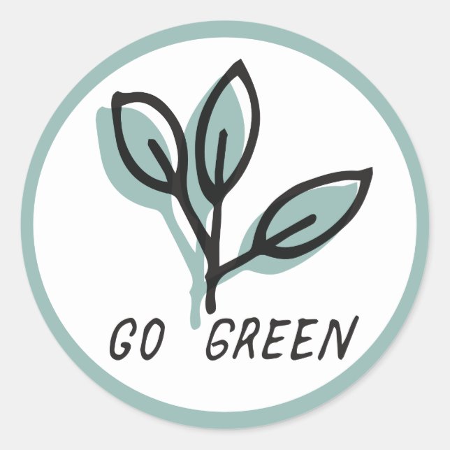 Go green Environment awareness Sticker (Front)