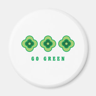 Go Green (Green Flower) Magnet