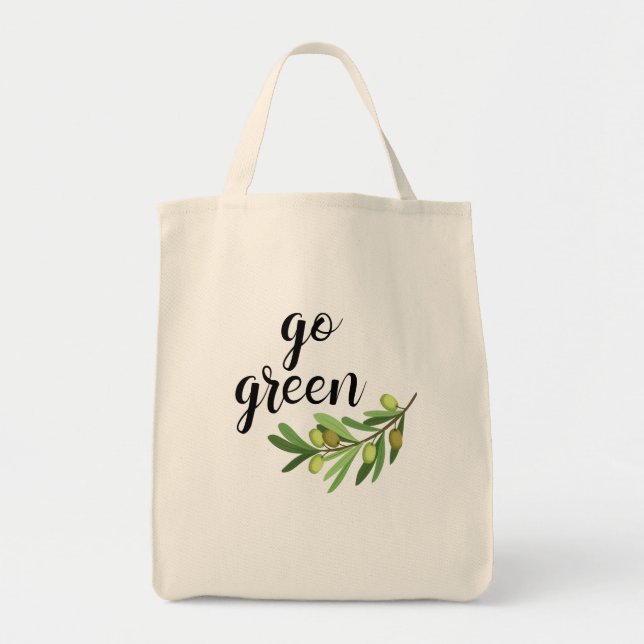 Go Green Grocery  Tote Bag (Front)