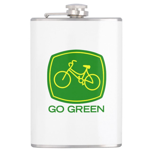 Go Green Hip Flask (Front)
