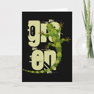 Go Green Iguana T Shirt Card