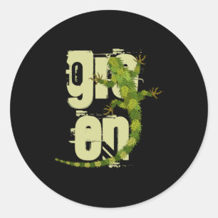 Go Green Iguana T Shirt Classic Round Sticker