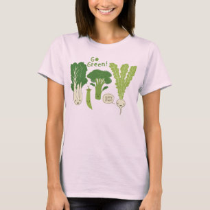 Go Green! (Leafy Green!) Happy Garden Veggies T-Shirt