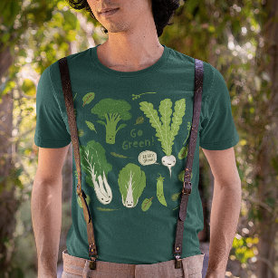 Go Green! Leafy Green Vegetables   Cute Veggies T-Shirt