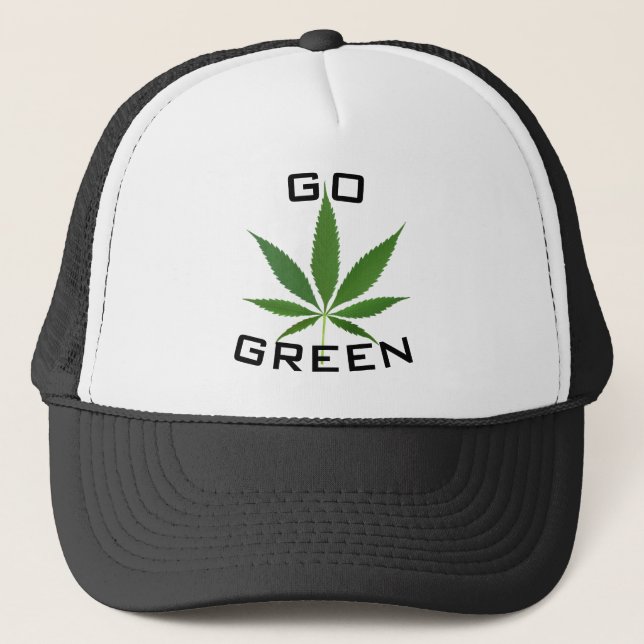 Go Green Pot Leaf Hat (Front)