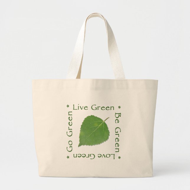 Go Green Reusable Shopping Bag - Black (Front)