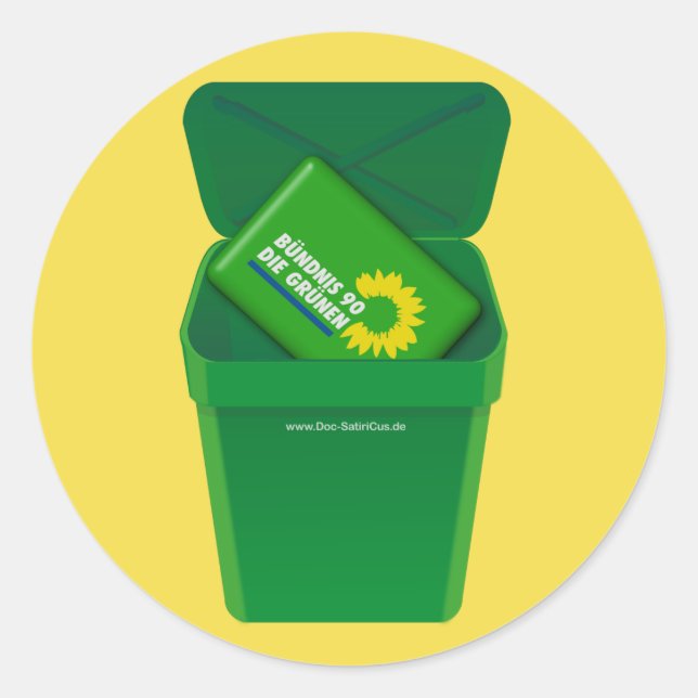Go green! Satire! - Classic Round Sticker (Front)