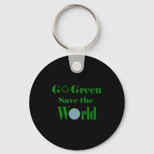 Go Green Save The World T Shirt Key Ring