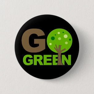 Go Green Tree Recycle 6 Cm Round Badge
