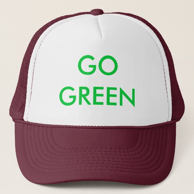 GO GREEN TRUCKER HAT (Front)