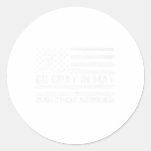 Go Grey In May Brain Cancer Awareness Month Premiu Classic Round Sticker