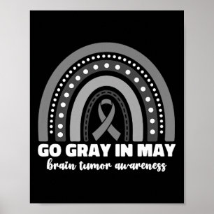 Go Grey In May Brain Tumour Awareness Month Rainbo Poster