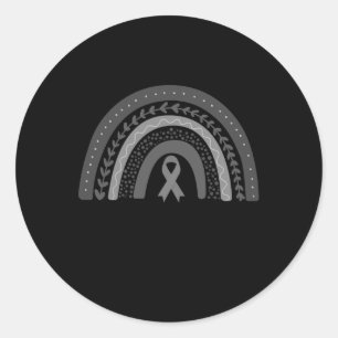 Go Grey In May Rainbow Brain Cancer Tumour Classic Round Sticker