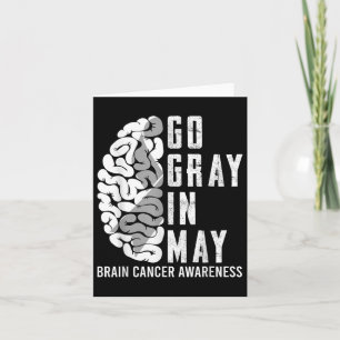 Go Grey Ribbon In May Brain Cancer Tumour Awarenes Card