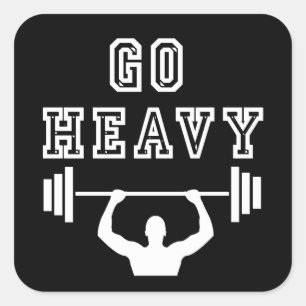 Go heavy square sticker