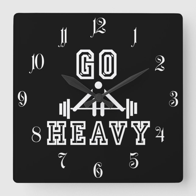 Go heavy square wall clock (Front)