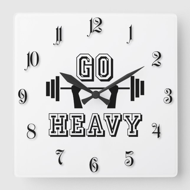 Go heavy square wall clock (Front)