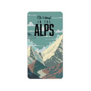 Go Hiking in the Alps Label
