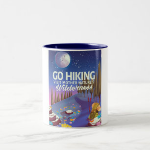 Go Hiking! (Night Edition) Two-Tone Coffee Mug