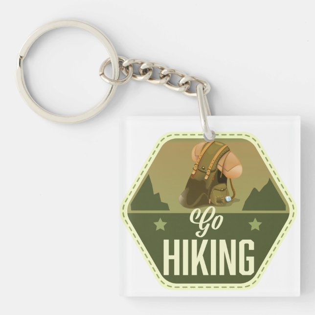 Go hiking Patch Key Ring (Front)