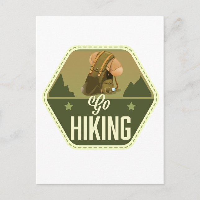 Go hiking Patch Postcard (Front)