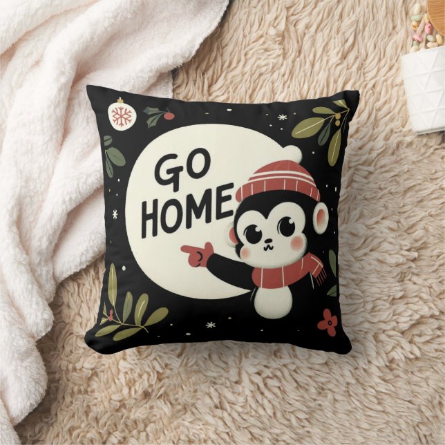 Go Home Christmas Monkey Cushion (Blanket)