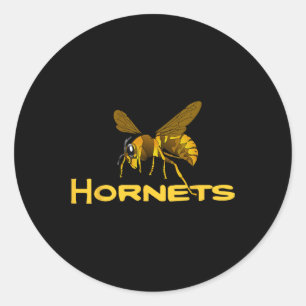 Go Hornets Footbyll Bysebyll Bysketbyll Cheer Danc Classic Round Sticker