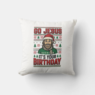 Go Jesus Christmas Birthday Vintage Shirt Cushion