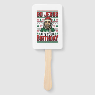 Go Jesus Christmas Birthday Vintage Shirt Hand Fan
