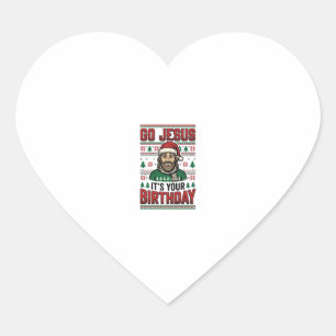 Go Jesus Christmas Birthday Vintage Shirt Heart Sticker