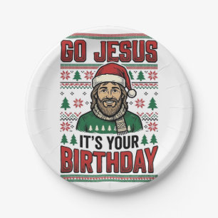 Go Jesus Christmas Birthday Vintage Shirt Paper Plate