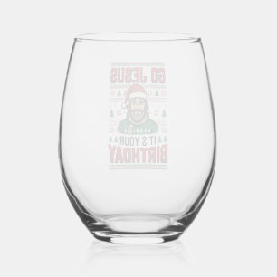 Go Jesus Christmas Birthday Vintage Shirt Stemless Wine Glass