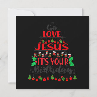 Go Jesus It's Your Birthday Christmas Tree ornamen Invitation