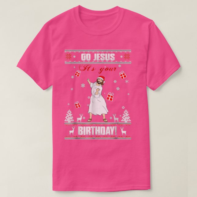 Go Jesus its Your Birthday Ugly Christmas Sweater (Design Front)