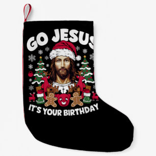 Go Jesus It's Your Birthday Ugly Christmas Sweater Small Christmas Stocking
