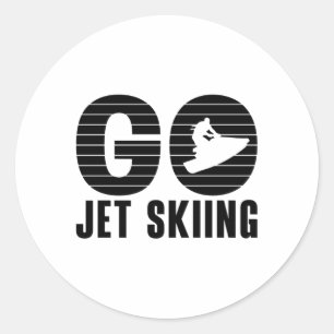 Go Jet Skiing Jet Ski Retro Jetski Jet Ski Rider Classic Round Sticker